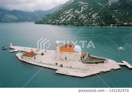 Our Lady of the Rocks island and church in Perast Montenegro 143282978