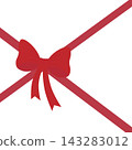 A red bow and ribbons. The concept of a holiday and gifts. 143283012