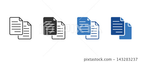 Document files icon, Stacked documents papers symbol, Office documents and digital file management concept, Document icon vector illustration. 143283237