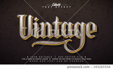 Vintage Editable Text Effect Graphic Style with Retro Old Style 3d Typography Lettering on Grunge Background. Premium Scalable Mockup Illustration Template for Greeting Card, Party Flyer, Sale Banner Vintage Editable Text Effect Graphic Style with Retro Old Style 3d Typography Lettering on Grunge Background. Premium Scalable Mockup Illustration Template for Greeting Card, Party Flyer, Sale Banner 143283358