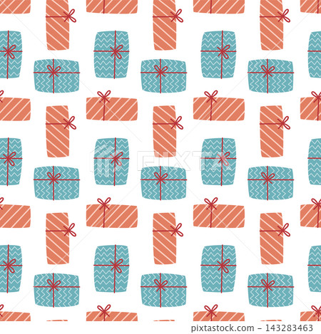Gift box seamless pattern christmas holiday present background vector template wrapping paper design Gift box seamless pattern christmas holiday present background vector template wrapping paper design 143283463