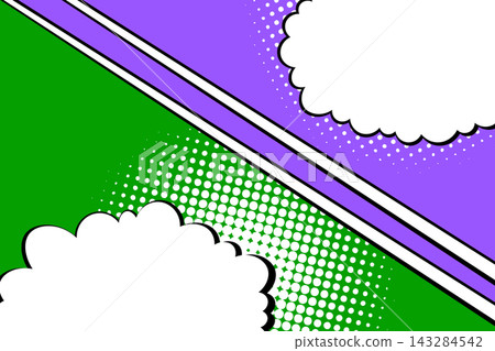 Abstract pop art comic style concept. Colorful polka dots layout retro background. Cartoon modern halftone pattern. Blank design for poster, card, sale banner Abstract pop art comic style concept. Colorful polka dots layout retro background. Cartoon modern halftone pattern. Blank design for poster, card, sale banner 143284542