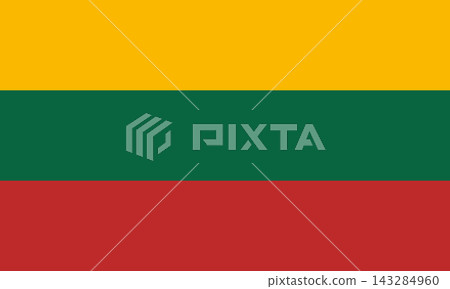 Flag of Lithuania. Lithuanian national symbol in official colors. Template icon. Abstract vector background Flag of Lithuania. Lithuanian national symbol in official colors. Template icon. Abstract vector background 143284960