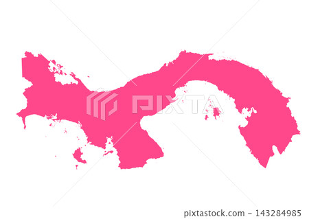 Map of Panama, sign silhouette. World Map Globe. Vector Illustration isolated on white background. Central America continent Map of Panama, sign silhouette. World Map Globe. Vector Illustration isolated on white background. Central America continent 143284985
