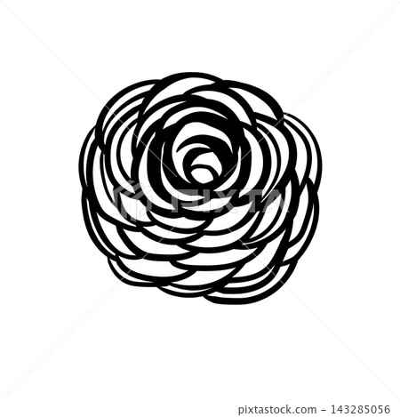 Floral silhouette art line. Flowers roses in continuous line drawing style. Border with tropical flower. Minimalist black linear sketch. Trendy vector illustration isolated. Contour frame for design Floral silhouette art line. Flowers roses in continuous line drawing style. Border with tropical flower. Minimalist black linear sketch. Trendy vector illustration isolated. Contour frame for design 143285056