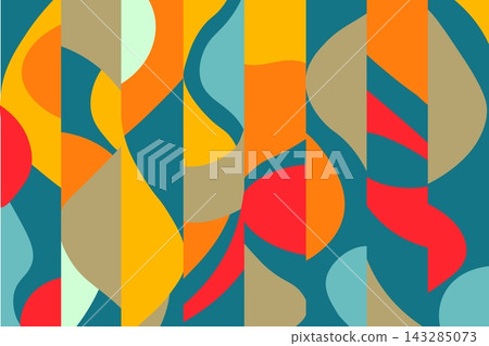 Abstract background with geometric shapes. Dynamic effect colorful line. Design for poster, banner, card. Paper modern pattern. Copy space 143285073