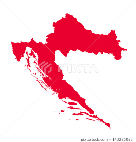 Map of Croatia, sign silhouette. World Map Globe. Vector Illustration isolated on white background. Europe continent Map of Croatia, sign silhouette. World Map Globe. Vector Illustration isolated on white background. Europe continent 143285083