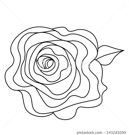 Floral silhouette art line. Flowers roses in continuous line drawing style. Border with tropical flower. Minimalist black linear sketch. Trendy vector illustration isolated. Contour frame for design Floral silhouette art line. Flowers roses in continuous line drawing style. Border with tropical flower. Minimalist black linear sketch. Trendy vector illustration isolated. Contour frame for design 143285099
