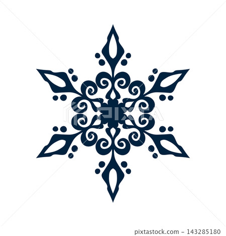 Blue template snowflake with shadow. Isolated snowflakes icon, round mandala. Winter Holiday cartoon flat illustration. Merry Christmas and New year Vector. Hand draw style Blue template snowflake with shadow. Isolated snowflakes icon, round mandala. Winter Holiday cartoon flat illustration. Merry Christmas and New year Vector. Hand draw style 143285180
