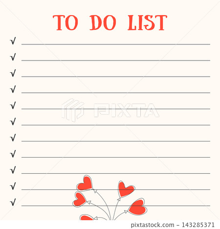 Graph paper. Printable To do list with check boxes, checklist, grid paper with color horizontal lines. Geometric pattern for school, textures, notebook, diary. Realistic lined paper blank 143285371