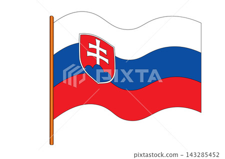 Flag of Slovakia. Slovak national symbol in official colors. Template icon. Vector background Flag of Slovakia. Slovak national symbol in official colors. Template icon. Vector background 143285452