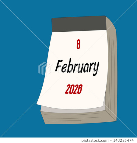 February 8. Daily Calendar icon for design. Simple design for business brochure, flyer, print media, advertisement. Easily editable February 8. Daily Calendar icon for design. Simple design for business brochure, flyer, print media, advertisement. Easily editable 143285474