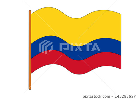 Flag of Colombia. Colombian national symbol in official colors. Template icon. Abstract vector background Flag of Colombia. Colombian national symbol in official colors. Template icon. Abstract vector background 143285657
