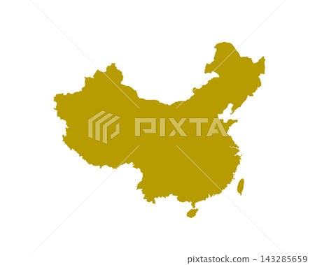 Map of China, sign silhouette. World Map Globe. Vector Illustration isolated on white background. Asian continent Map of China, sign silhouette. World Map Globe. Vector Illustration isolated on white background. Asian continent 143285659