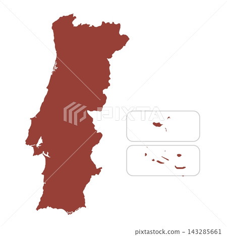 Map of Portugal, sign silhouette. World Map Globe. Vector Illustration isolated on transparent background. Europe continent Map of Portugal, sign silhouette. World Map Globe. Vector Illustration isolated on transparent background. Europe continent 143285661