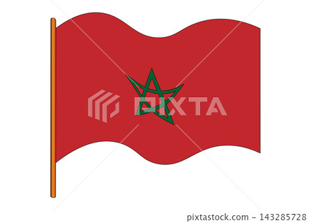 Flag of Morocco. Moroccan national symbol in official colors. Template icon. Abstract vector background Flag of Morocco. Moroccan national symbol in official colors. Template icon. Abstract vector background 143285728