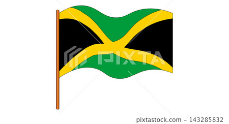 Flag of Jamaica. Jamaican national symbol in official colors. Template icon. Abstract vector background Flag of Jamaica. Jamaican national symbol in official colors. Template icon. Abstract vector background 143285832