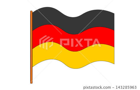 Flag of Germany. German national symbol in official colors. Template icon. Abstract vector background Flag of Germany. German national symbol in official colors. Template icon. Abstract vector background 143285963