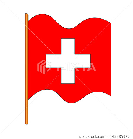 Flag of Switzerland. Swiss national symbol in official colors. Template icon. Abstract vector background Flag of Switzerland. Swiss national symbol in official colors. Template icon. Abstract vector background 143285972
