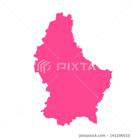Map of Luxembourg, sign silhouette. World Map Globe. Vector Illustration isolated on white background. Europe continent 143286010