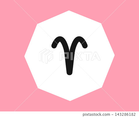 Zodiac horoscope. Aries astrological icon symbol. Stylized star sign esoteric. Simple line vector illustration Zodiac horoscope. Aries astrological icon symbol. Stylized star sign esoteric. Simple line vector illustration 143286182