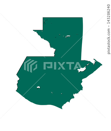 Map of Guatemala, sign silhouette. World Map Globe. Vector Illustration isolated on white background. Central America continent Map of Guatemala, sign silhouette. World Map Globe. Vector Illustration isolated on white background. Central America continent 143286240