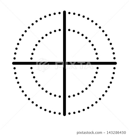 Target aim icon, archer sports game symbol. Game aiming sight dot pointer. Shoot sniper rifle focus cursor. Bullseye mark targeting. Isolated vector illustration Target aim icon, archer sports game symbol. Game aiming sight dot pointer. Shoot sniper rifle focus cursor. Bullseye mark targeting. Isolated vector illustration 143286430