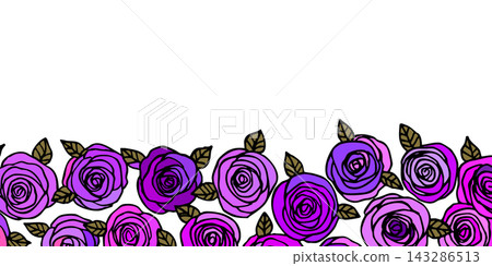 Summer background with roses flowers. Nature concept design. Modern floral composition. Vector illustration for poster, invitation, greeting card. Botanical style roses frame. Copy space Summer background with roses flowers. Nature concept design. Modern floral composition. Vector illustration for poster, invitation, greeting card. Botanical style roses frame. Copy space 143286513