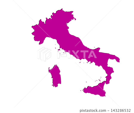 Map of Italy, sign silhouette. World Map Globe. Vector Illustration isolated on white background. Europe continent 143286532