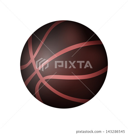 Basketball ball isolated on white background. Simple round logo. Basketball banner, poster template. Vector illustration Basketball ball isolated on white background. Simple round logo. Basketball banner, poster template. Vector illustration 143286545