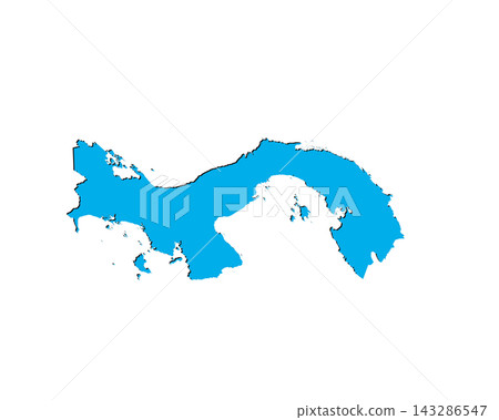 Map of Panama, sign silhouette. World Map Globe. Vector Illustration isolated on white background. Central America continent Map of Panama, sign silhouette. World Map Globe. Vector Illustration isolated on white background. Central America continent 143286547