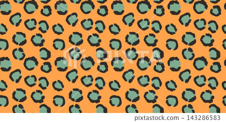 Abstract modern leopard seamless pattern. Animals fashion trendy background. Color decorative vector illustration for print, fabric, textile. Modern ornament of stylized skin Abstract modern leopard seamless pattern. Animals fashion trendy background. Color decorative vector illustration for print, fabric, textile. Modern ornament of stylized skin 143286583