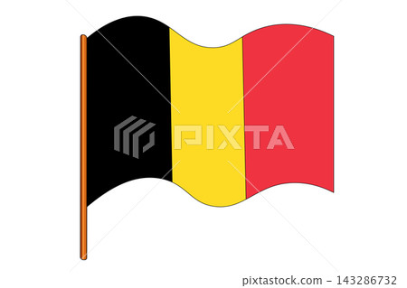 Flag of Belgium. Belgian national symbol in official colors. Template icon. Abstract vector background 143286732