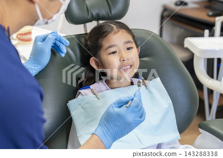 一名6歲女童正在接受牙科檢查。 一名6歲女童正在接受牙科檢查。 143288338