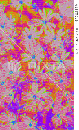 Abstract Neon Pink and Orange Floral Glitch - Edgy Y2K Retrofuturism Poster Background Abstract Neon Pink and Orange Floral Glitch - Edgy Y2K Retrofuturism Poster Background 143288339