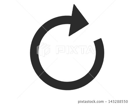 A simple arrow icon representing rotation. A simple arrow icon representing rotation. 143288550