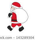 Santa Claus walking around delivering presents 143289304