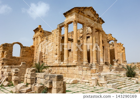 Roman Forum of Sufetula - Capitoline Temples of city Sufetula. Tunisia Roman Forum of Sufetula - Capitoline Temples of city Sufetula. Tunisia 143290169