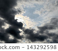 神秘的光芒從雲層的縫隙中擴散開來。 143292598
