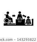 Flow of transfers in the bathroom / Pictograms for caregiving, preventative care, independent living support, and welfare housing environment (black/gray) 143293822