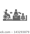 Flow of transfers in the bathroom / Pictograms for caregiving, preventative care, independent living support, and welfare housing environment (black/gray) 143293879