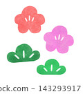 Plum and pine illustration 143293917
