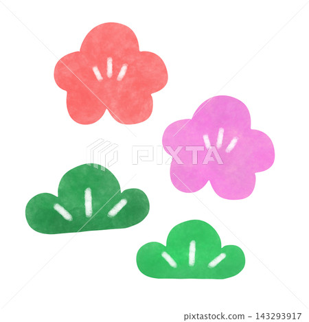 Plum and pine illustration Plum and pine illustration 143293917