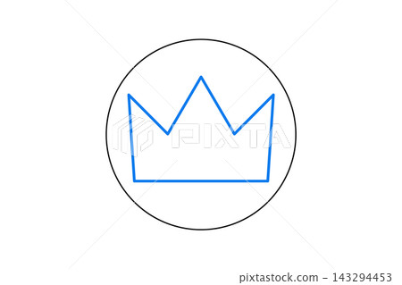 Minimal blue crown icon centered within a circular badge, suitable for royal branding, logos, emblems, UI, and modern identity design Minimal blue crown icon centered within a circular badge, suitable for royal branding, logos, emblems, UI, and modern identity design 143294453