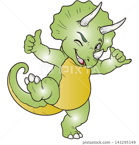 A fun dinosaur illustration: Triceratops A fun dinosaur illustration: Triceratops 143295149