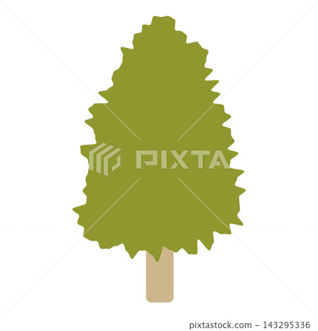 A simple, vertically oriented illustration of a green tree. A simple, vertically oriented illustration of a green tree. 143295336