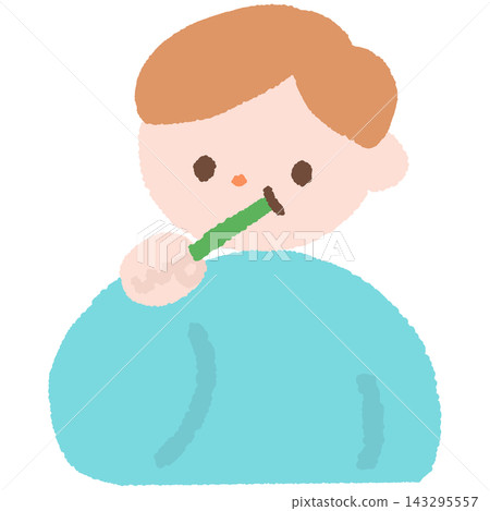 An illustration of a boy brushing his teeth. An illustration of a boy brushing his teeth. 143295557