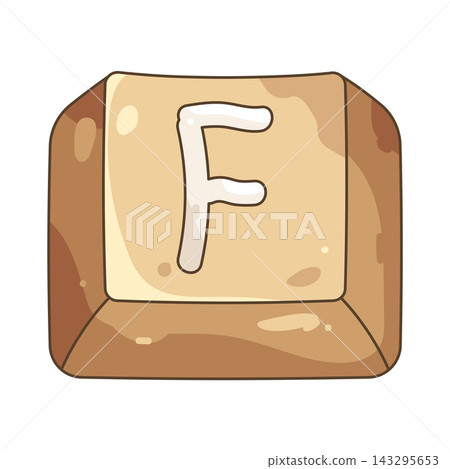 Illustration of keycap letter F 143295653