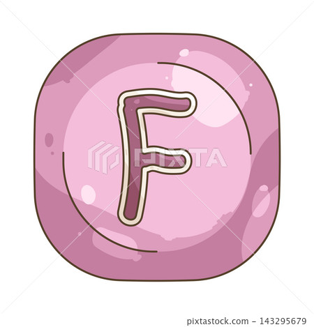 Illustration of keycap letter F Illustration of keycap letter F 143295679
