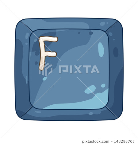 Illustration of keycap letter F Illustration of keycap letter F 143295705